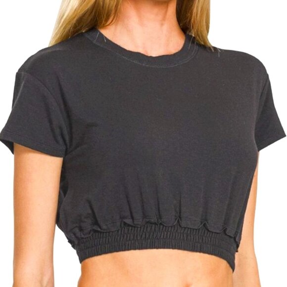 Zenana Tops - Zenana Elastic Hem Crop Top